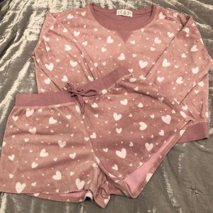 Pink rose heart pajamas